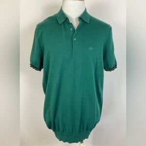 NWT, River Island Mens Emerald Smooth Cotton Luxurious Soft Polo Shirt, sz 2XL